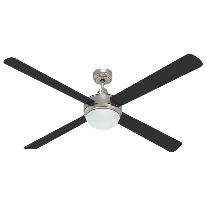 Ventilator de tavan cu lumina și telecomandă Ø 130 cm Negru WALTI