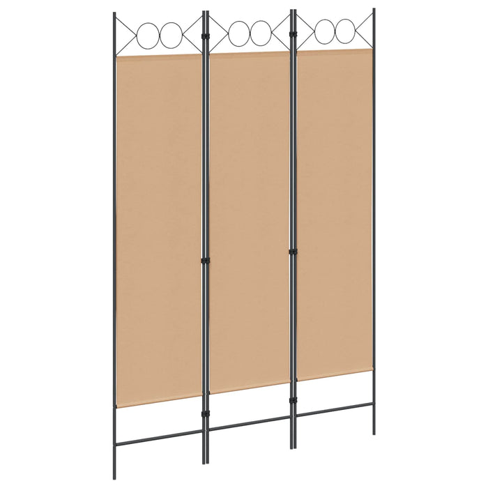 Paravan de camere cu 3 panouri Bej 120 x 180 cm Țesătură WALTI