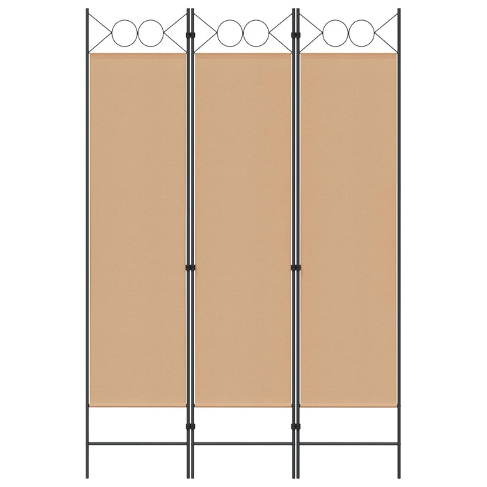 Paravan de camere cu 3 panouri Bej 120 x 180 cm Țesătură WALTI