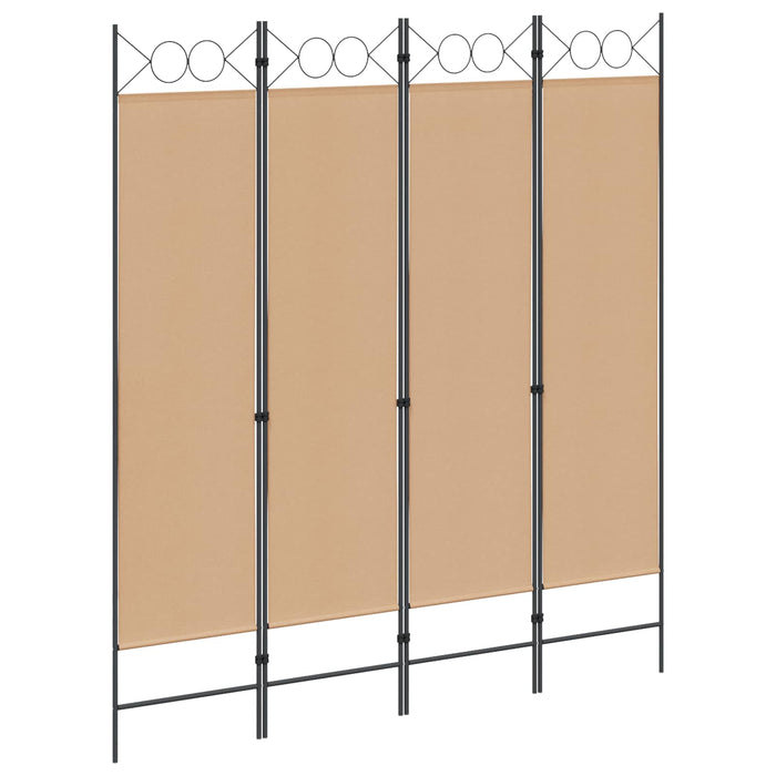 Separator de Cameră cu 4 Panouri Bej 160 x 180 cm Țesătură WALTI