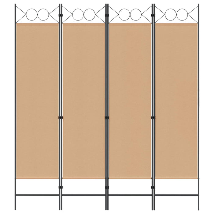 Separator de Cameră cu 4 Panouri Bej 160 x 180 cm Țesătură WALTI