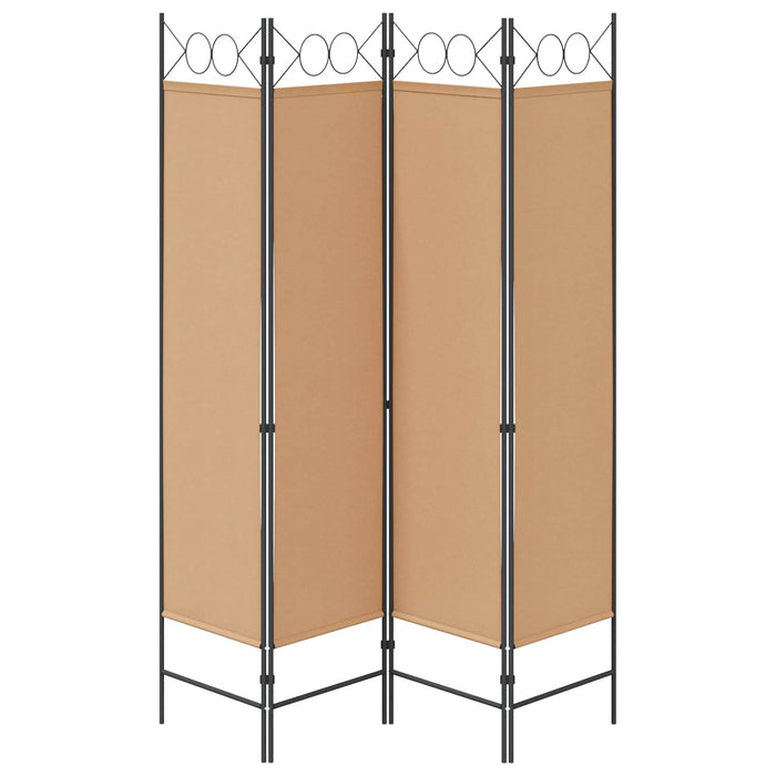 Separator de Cameră cu 4 Panouri Bej 160 x 180 cm Țesătură WALTI