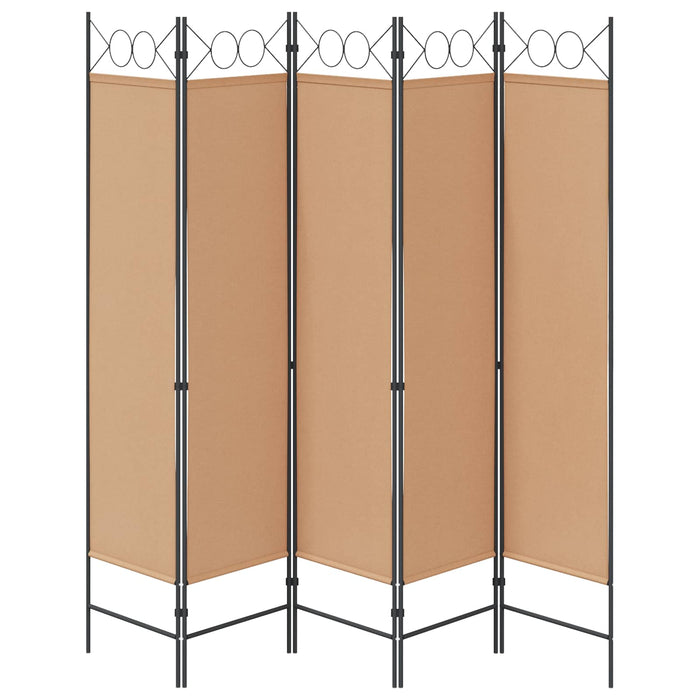 Separator de cameră cu 5 panouri Bej 200 x 180 cm Țesătură WALTI