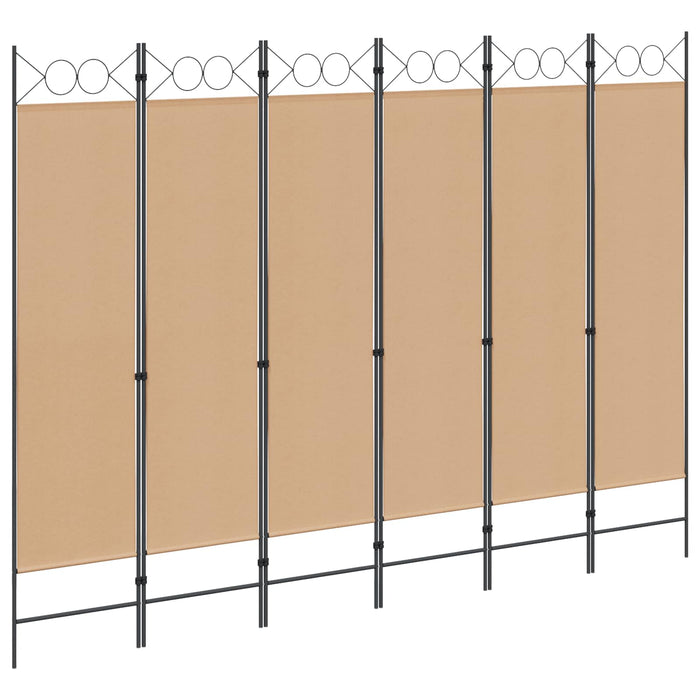 Paravan cu 6 panouri Bej 240 x 180 cm Țesătură WALTI