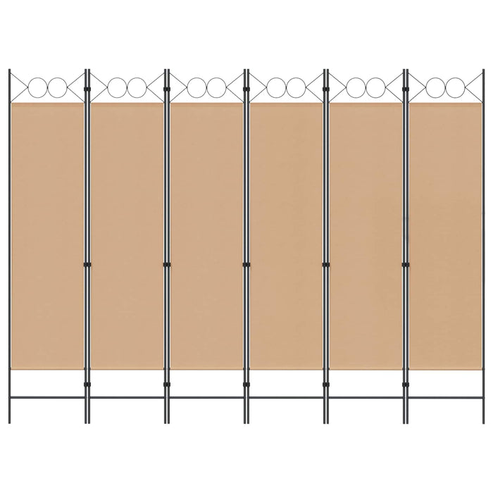 Paravan cu 6 panouri Bej 240 x 180 cm Țesătură WALTI