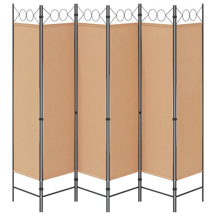 Paravan cu 6 panouri Bej 240 x 180 cm Țesătură WALTI