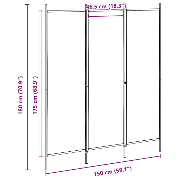 Separator de cameră Bej 150 x 180 cm Țesătură WALTI