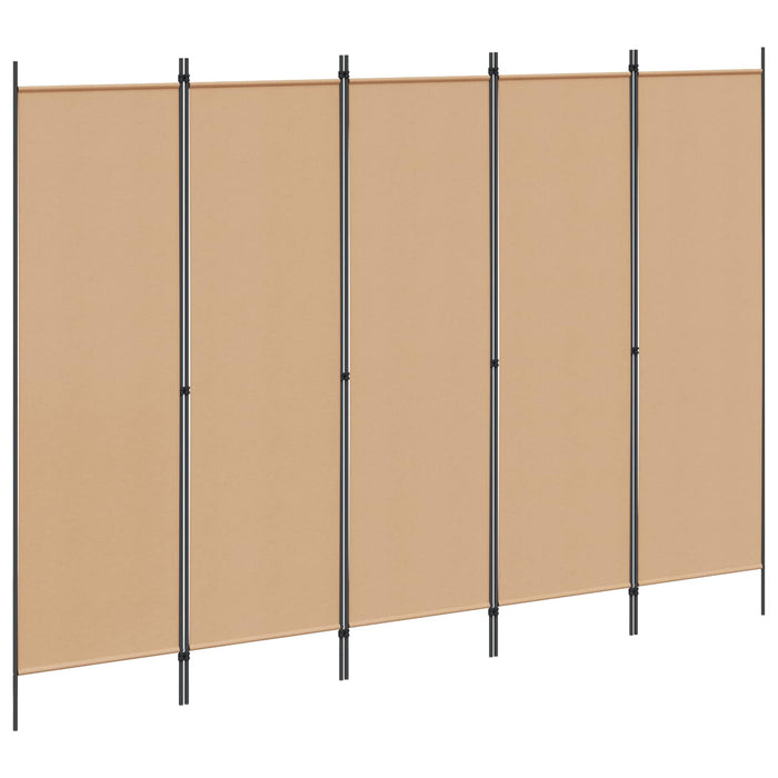Separator de cameră cu 5 panouri Bej 250 x 180 cm Țesătură WALTI