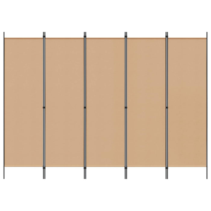 Separator de cameră cu 5 panouri Bej 250 x 180 cm Țesătură WALTI