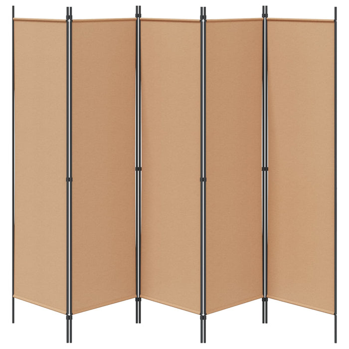 Separator de cameră cu 5 panouri Bej 250 x 180 cm Țesătură WALTI