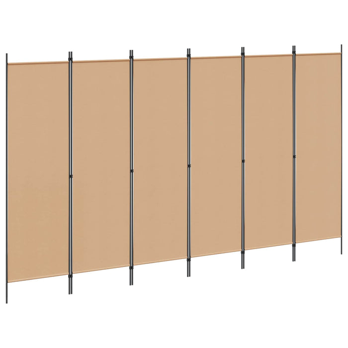 Paravan cu 6 panouri Bej 300 x 180 cm Țesătură WALTI