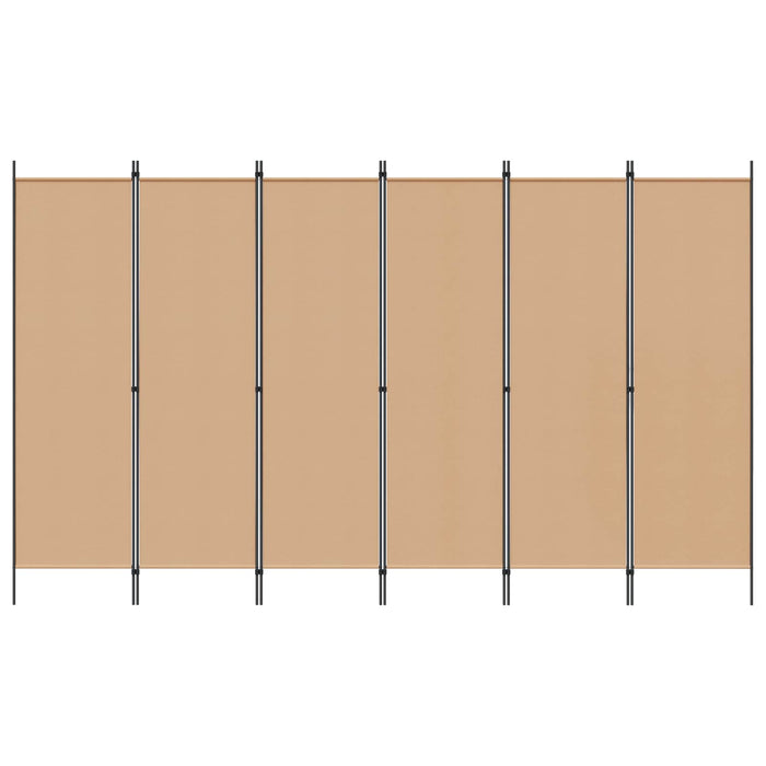Paravan cu 6 panouri Bej 300 x 180 cm Țesătură WALTI