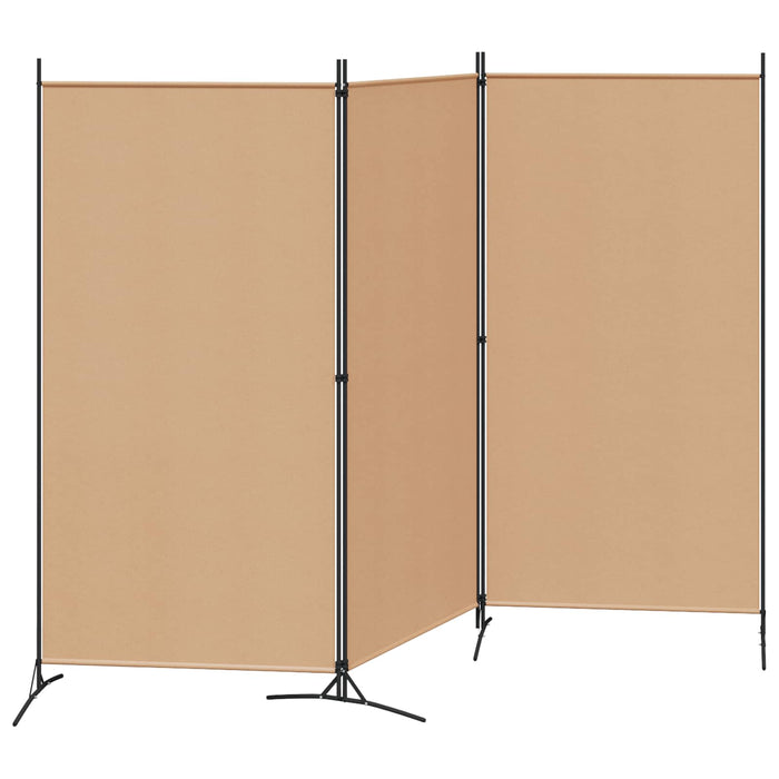 Paravan de camere cu 3 panouri Bej 260 x 180 cm Țesătură WALTI