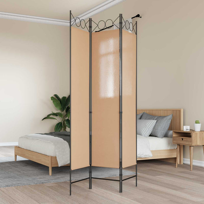 Paravan de camere cu 3 panouri Bej 120 x 200 cm Țesătură WALTI