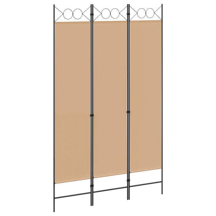 Paravan de camere cu 3 panouri Bej 120 x 200 cm Țesătură WALTI