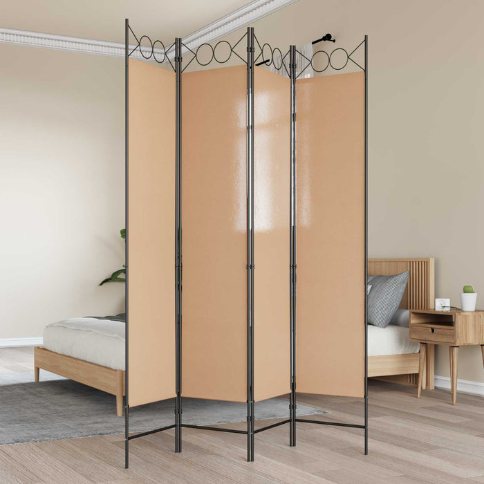 Separator de Cameră cu 4 Panouri Bej 160 x 200 cm Țesătură WALTI