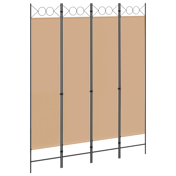 Separator de Cameră cu 4 Panouri Bej 160 x 200 cm Țesătură WALTI