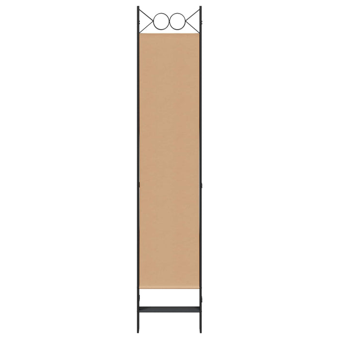 Separator de cameră cu 5 panouri Bej 200 x 200 cm Țesătură WALTI