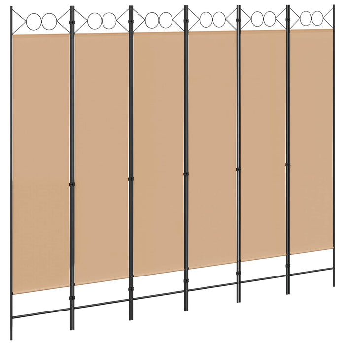 Paravan cu 6 panouri Bej 240 x 200 cm Țesătură WALTI