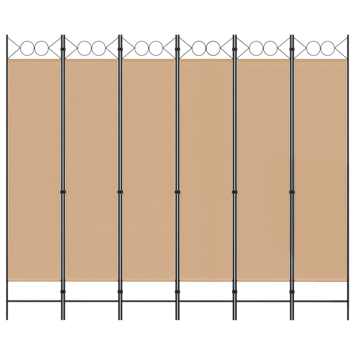 Paravan cu 6 panouri Bej 240 x 200 cm Țesătură WALTI