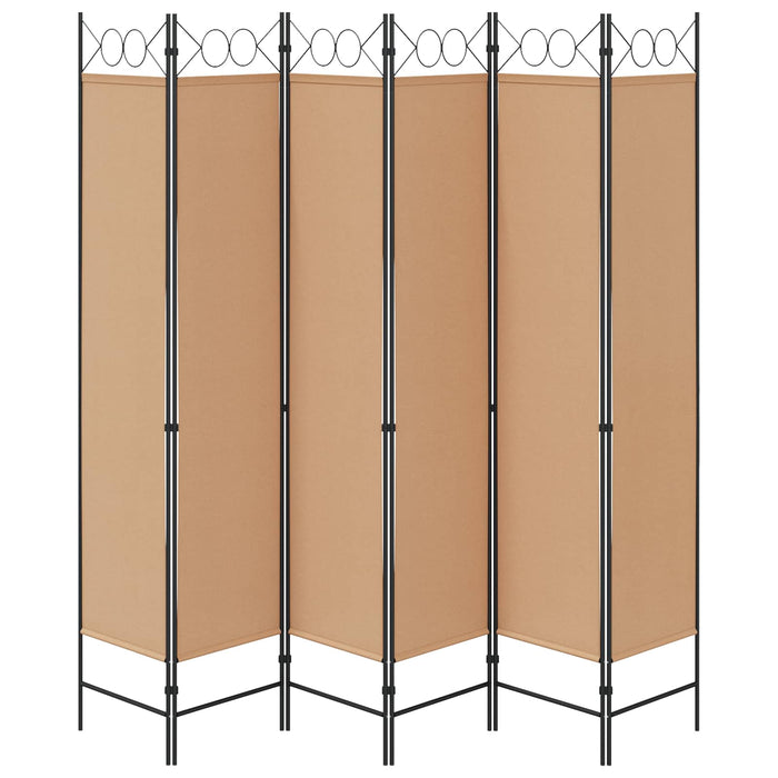 Paravan cu 6 panouri Bej 240 x 200 cm Țesătură WALTI