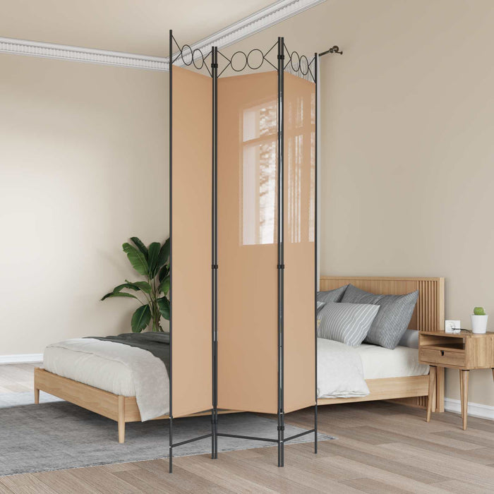 Paravan de camere cu 3 panouri Bej 120 x 220 cm Țesătură WALTI