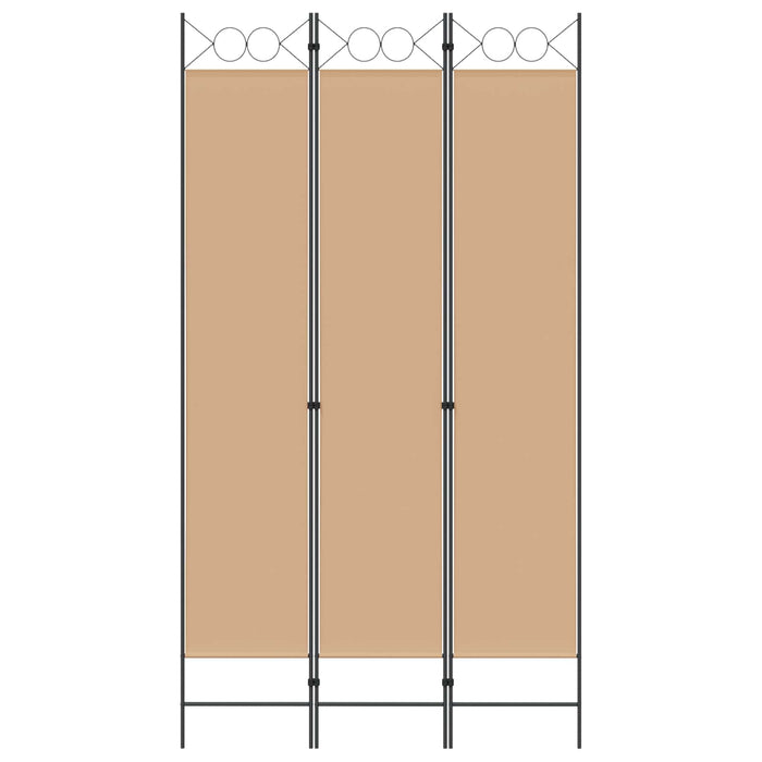 Paravan de camere cu 3 panouri Bej 120 x 220 cm Țesătură WALTI