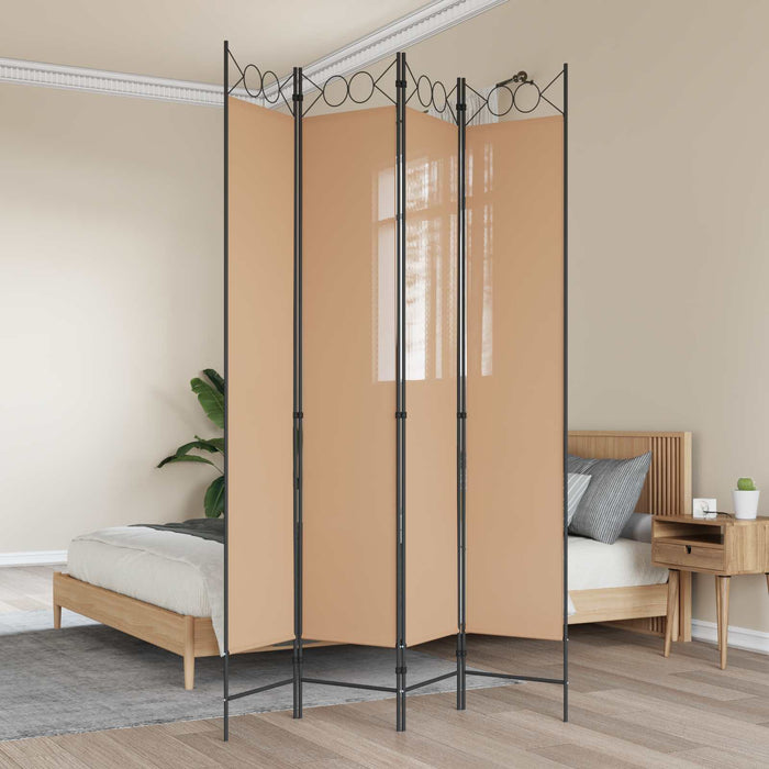 Separator de Cameră cu 4 Panouri Bej 160 x 220 cm Țesătură WALTI
