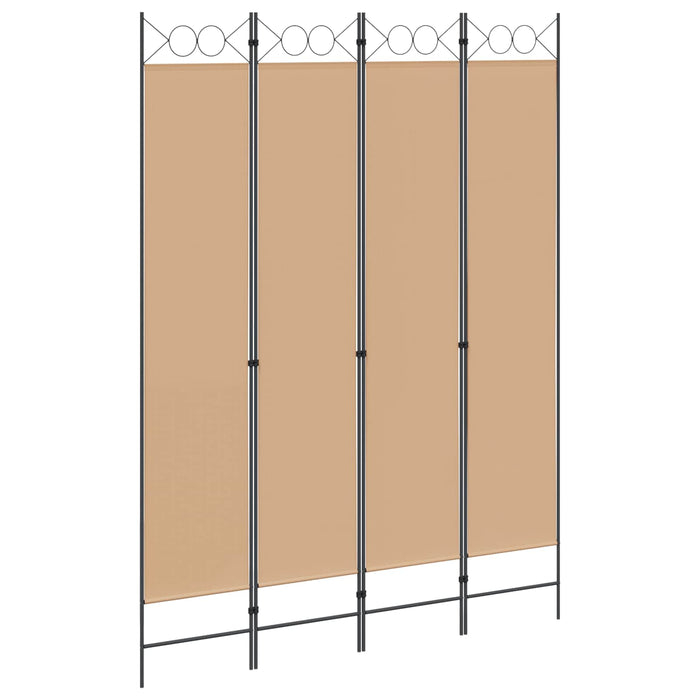 Separator de Cameră cu 4 Panouri Bej 160 x 220 cm Țesătură WALTI