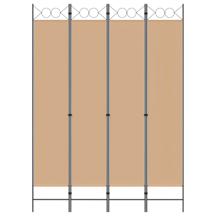 Separator de Cameră cu 4 Panouri Bej 160 x 220 cm Țesătură WALTI