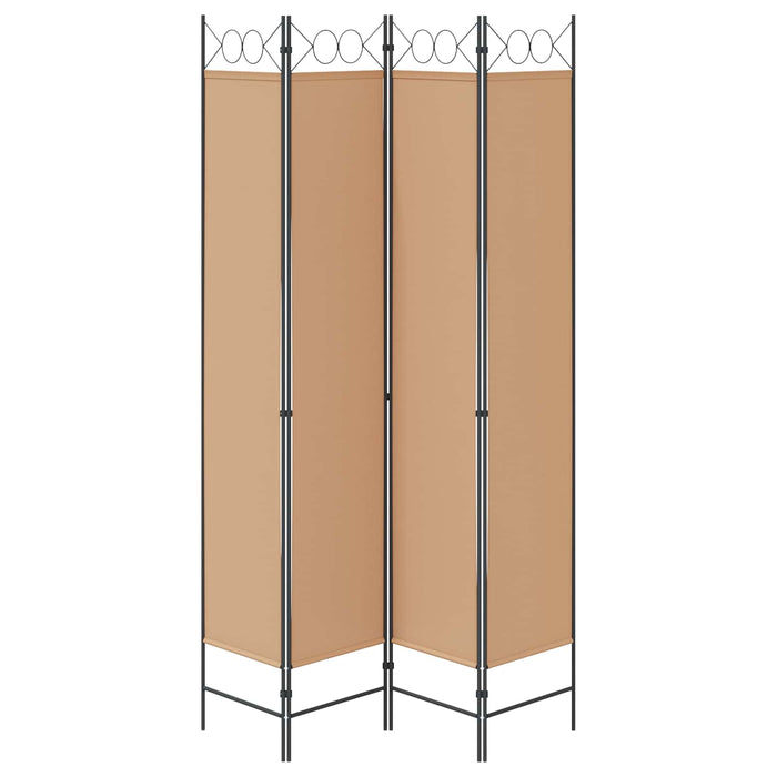 Separator de Cameră cu 4 Panouri Bej 160 x 220 cm Țesătură WALTI