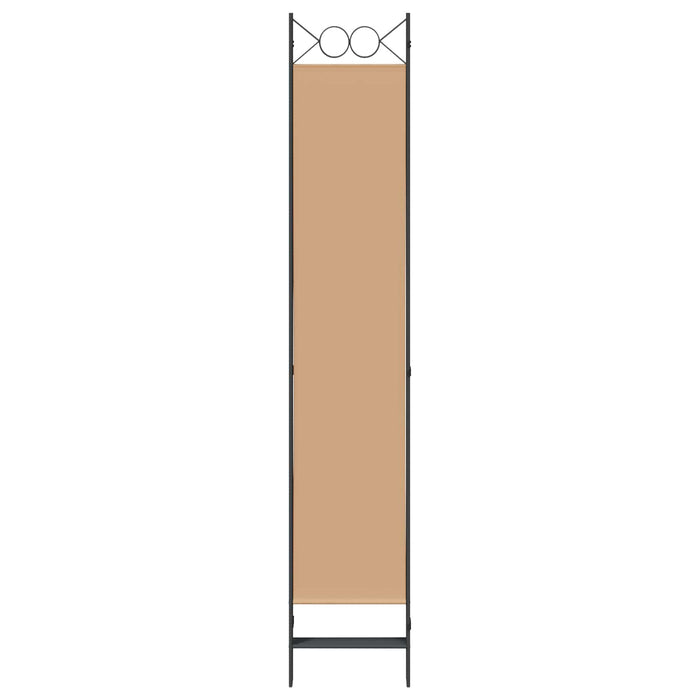 Separator de cameră cu 5 panouri Bej 200 x 220 cm Țesătură WALTI