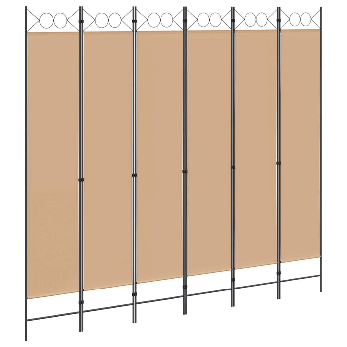 Paravan cu 6 panouri Bej 240 x 220 cm Țesătură WALTI