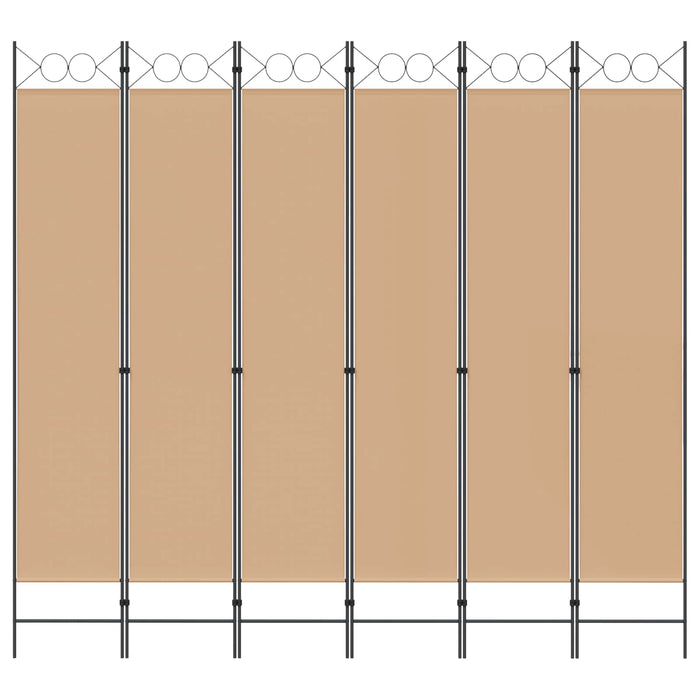 Paravan cu 6 panouri Bej 240 x 220 cm Țesătură WALTI