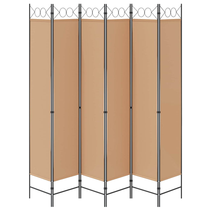 Paravan cu 6 panouri Bej 240 x 220 cm Țesătură WALTI