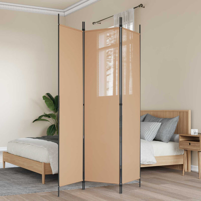 Paravan de camere cu 3 panouri Bej 150 x 200 cm Țesătură WALTI
