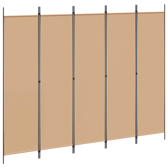 Separator de cameră cu 5 panouri Bej 250 x 200 cm Țesătură WALTI
