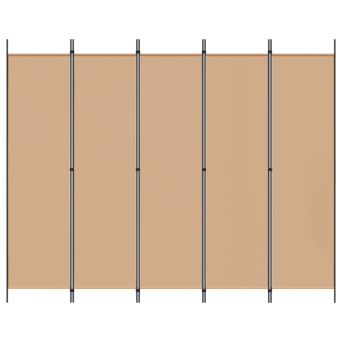 Separator de cameră cu 5 panouri Bej 250 x 200 cm Țesătură WALTI