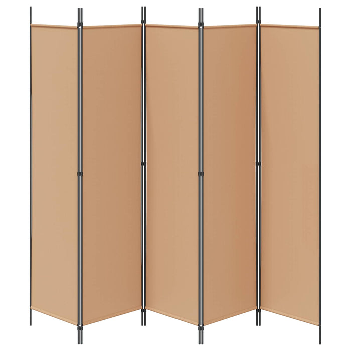 Separator de cameră cu 5 panouri Bej 250 x 200 cm Țesătură WALTI