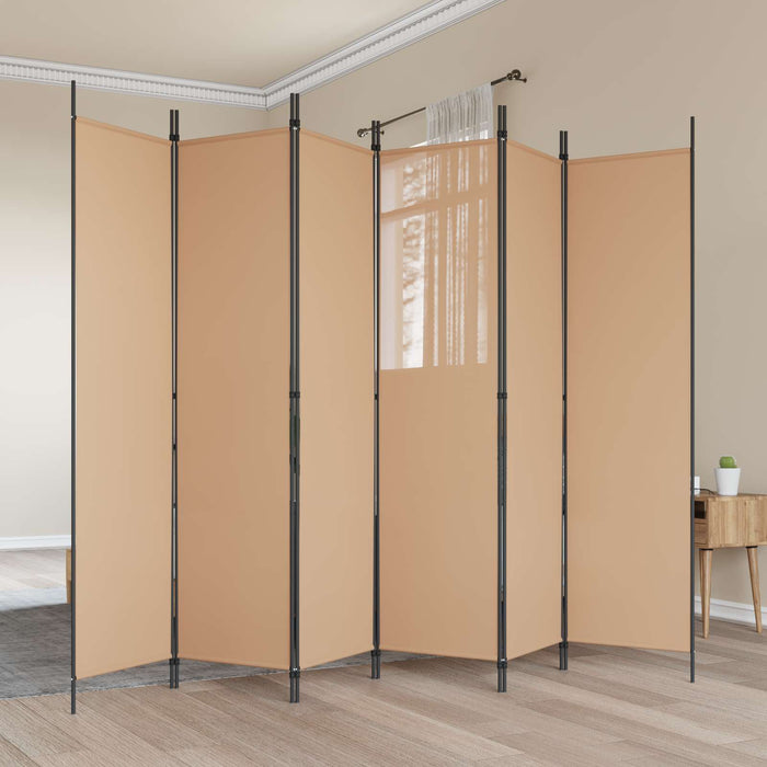 Paravan cu 6 panouri Bej 300 x 200 cm Țesătură WALTI