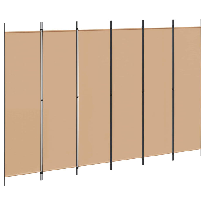 Paravan cu 6 panouri Bej 300 x 200 cm Țesătură WALTI