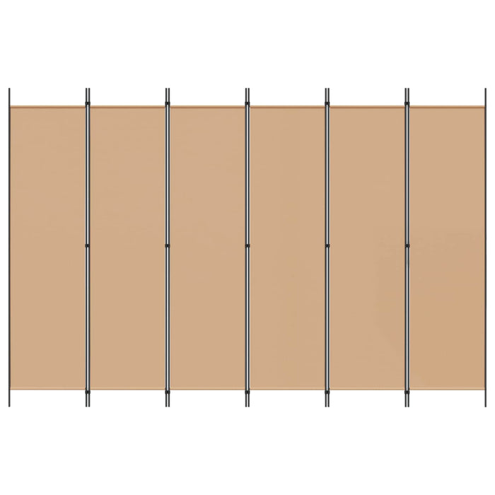 Paravan cu 6 panouri Bej 300 x 200 cm Țesătură WALTI