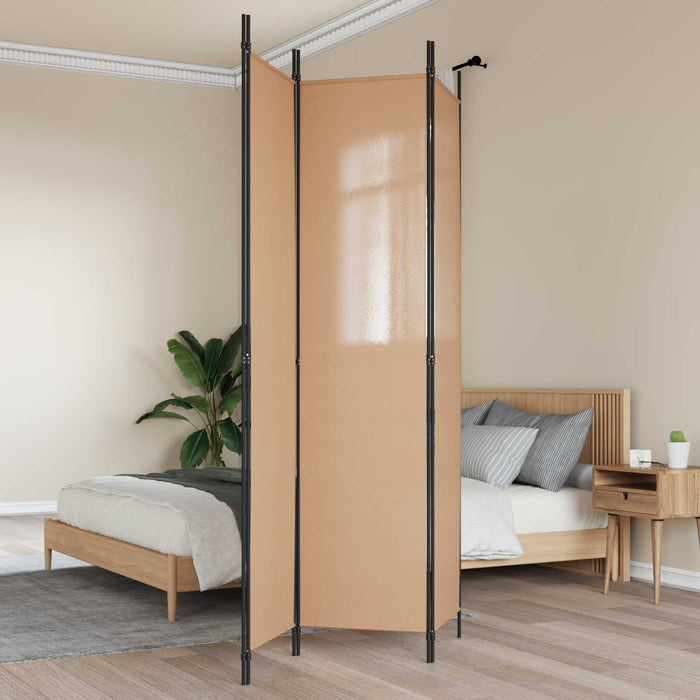 Paravan de camere cu 3 panouri Bej 150 x 220 cm Țesătură WALTI