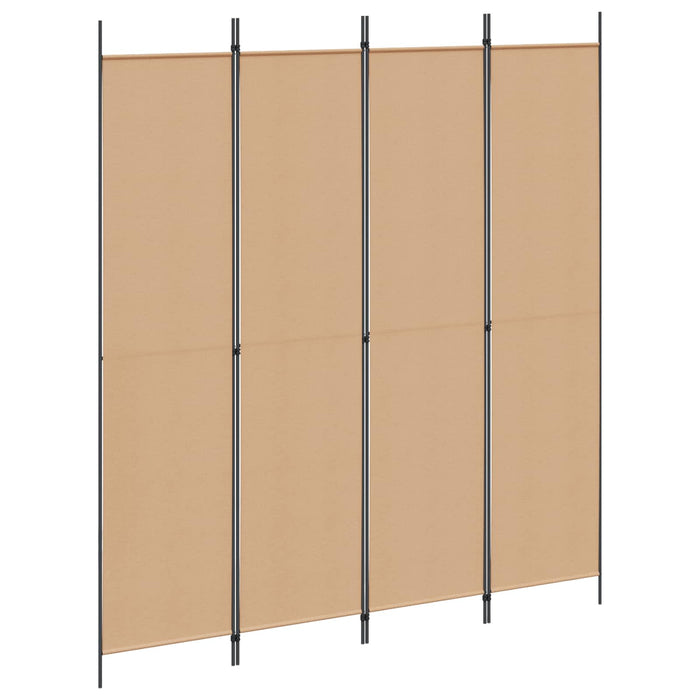 Separator de Cameră cu 4 Panouri Bej 200 x 220 cm Țesătură WALTI