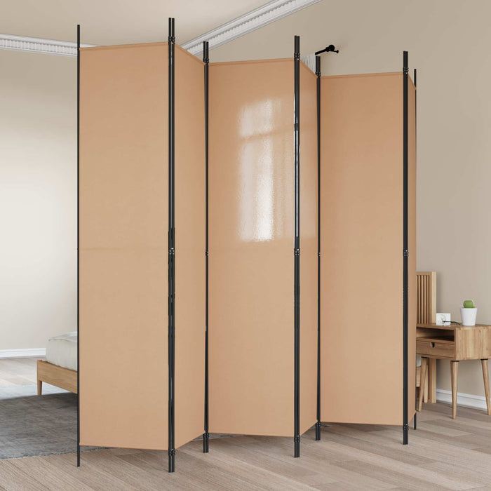 Paravan cu 6 panouri Bej 300 x 220 cm Țesătură WALTI