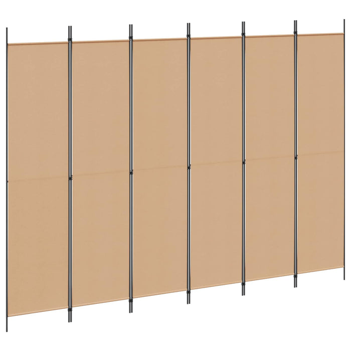 Paravan cu 6 panouri Bej 300 x 220 cm Țesătură WALTI