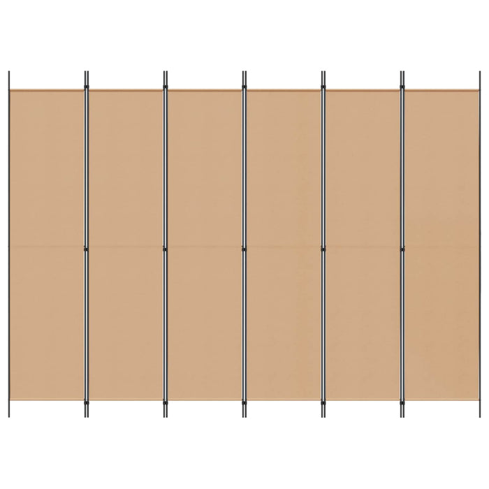 Paravan cu 6 panouri Bej 300 x 220 cm Țesătură WALTI