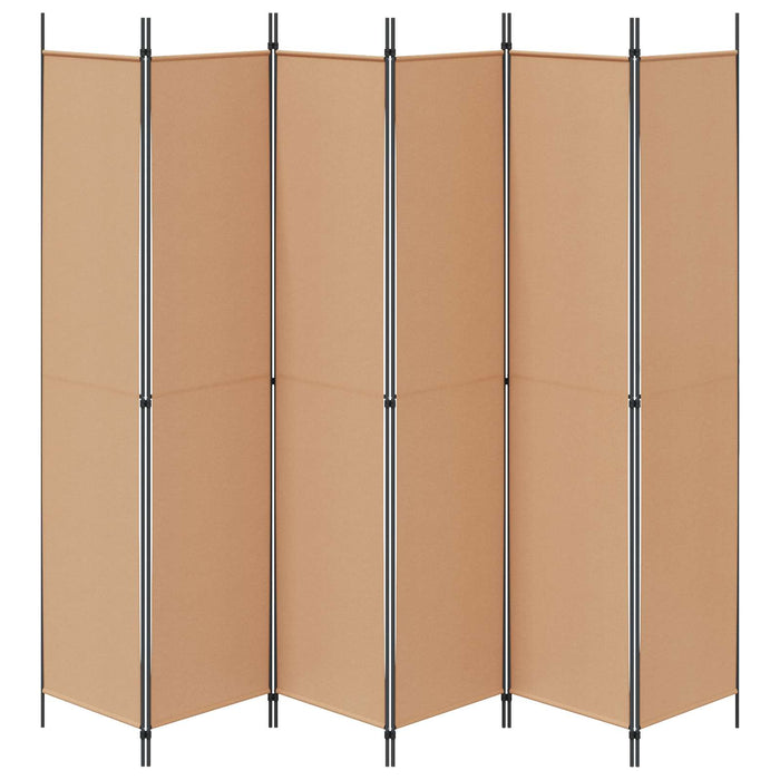 Paravan cu 6 panouri Bej 300 x 220 cm Țesătură WALTI