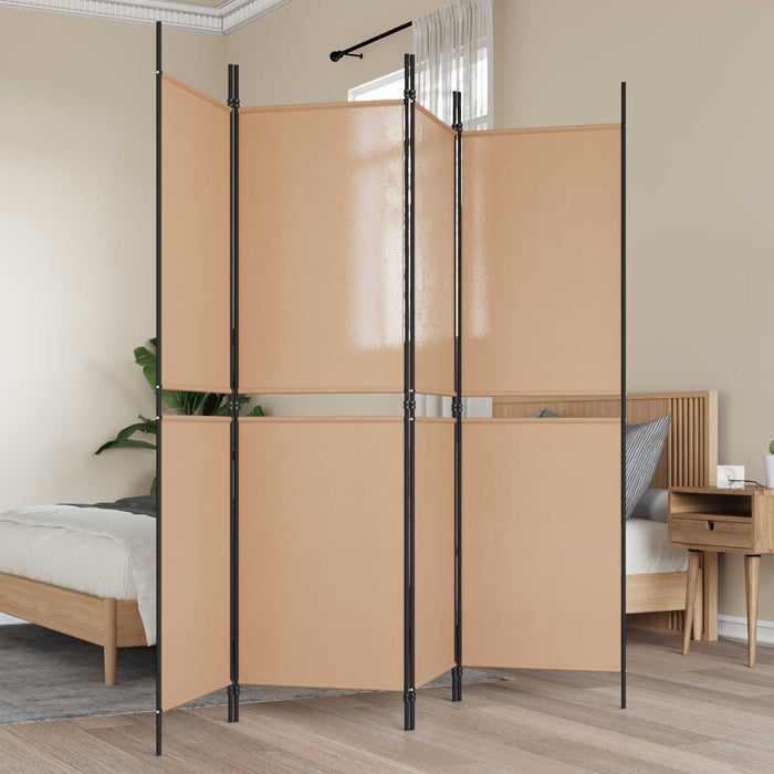 Separator de cameră cu 4 panouri Bej 200 x 180 cm Țesătură WALTI