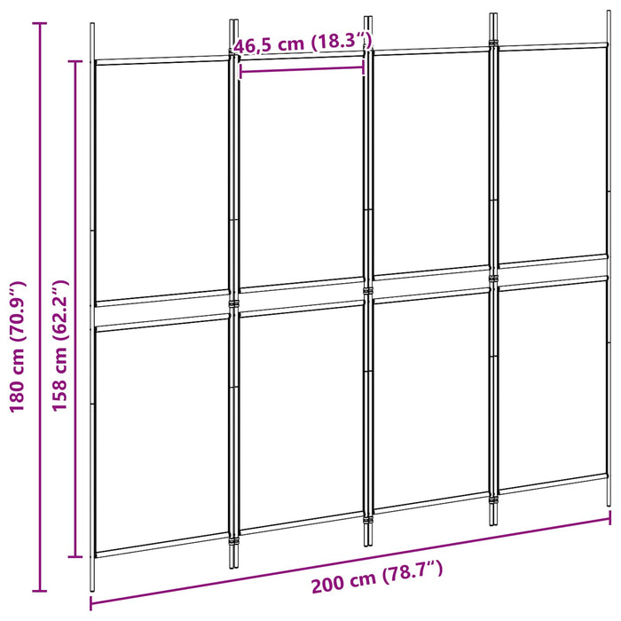 Separator de cameră cu 4 panouri Bej 200 x 180 cm Țesătură WALTI
